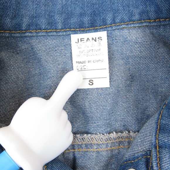 Corset Denim Dress Medium Wash Jean Women's Size S Long Sleeve No Stretch - Picture 8 of 8